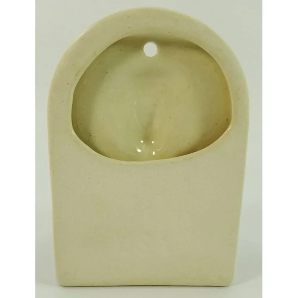 Holy Water Font Wall Hanging Ceramic Jesus Crown of Thorns White Blue USA - Picture 5 of 9
